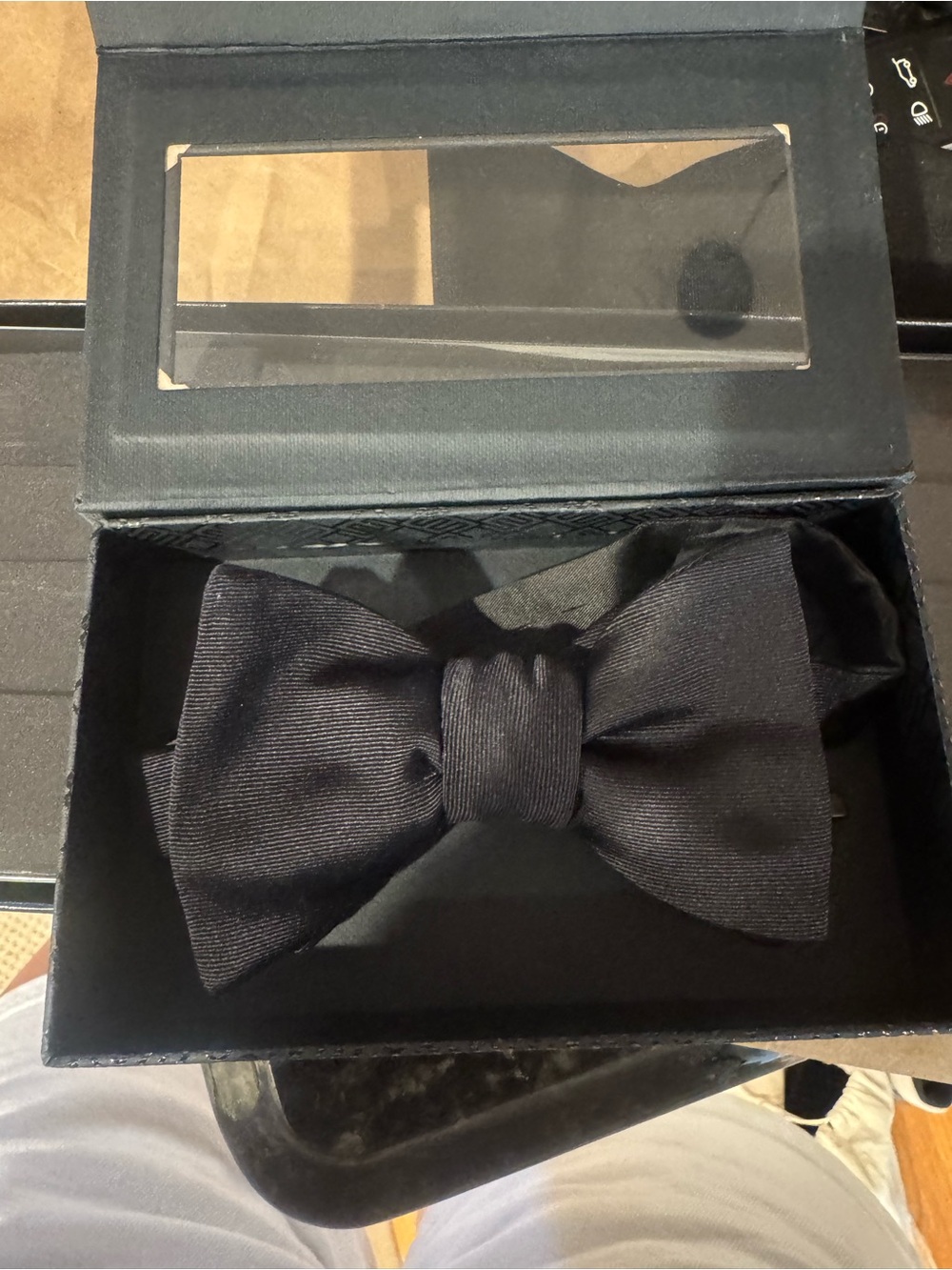 Eton Black Silk Bow Tie - Formal Men's Accessory pre tied